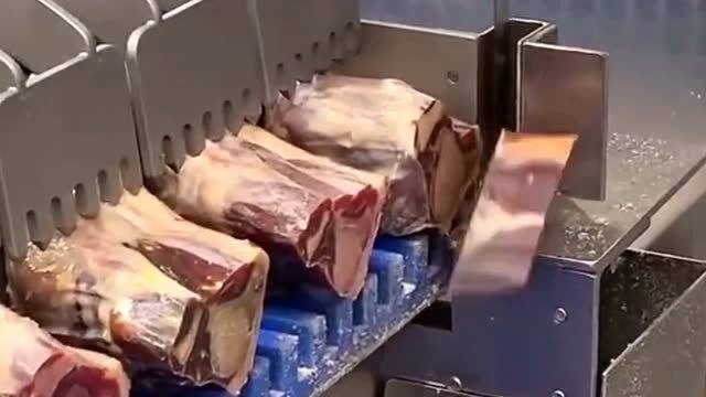 工廠是這樣把骨頭弄斷的,切骨頭不用人使勁剁,機器輕松弄開